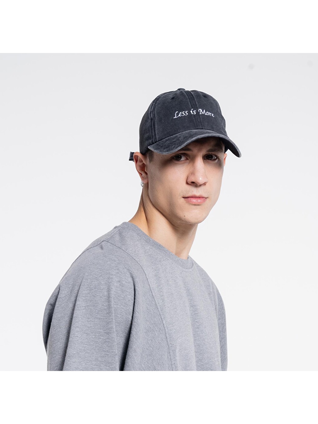 Antrasit %100 Pamuk Unisex Anrasit Slogan Nakışlı Eskitme Beyzbol Şapka -  Klipsli Ayarlanabilir