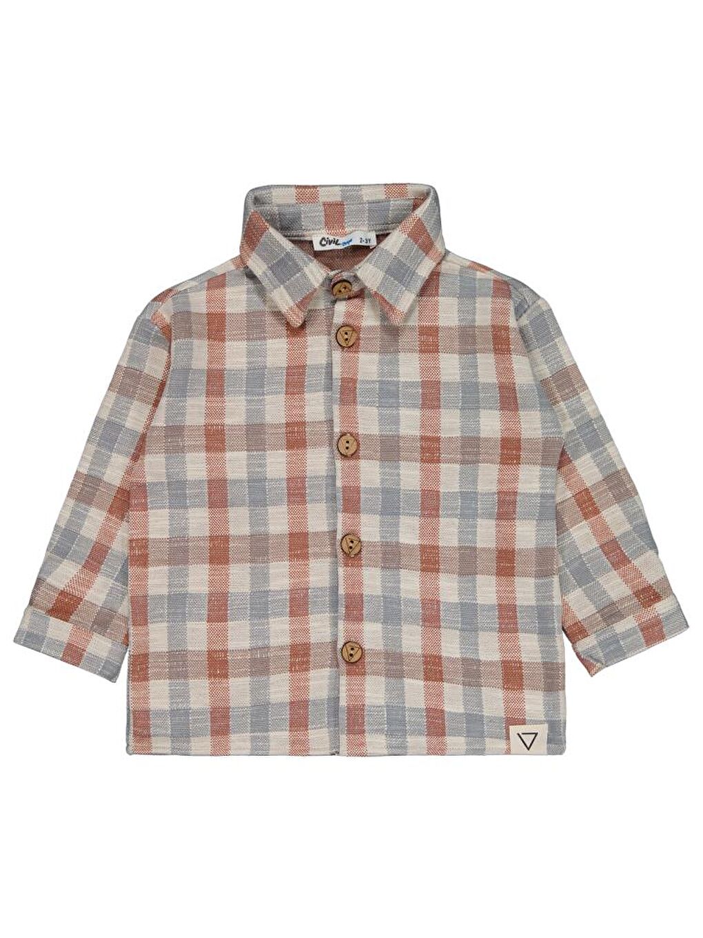 Kahverengi Boys Ekoseli 2-5 Yaş Gömlek