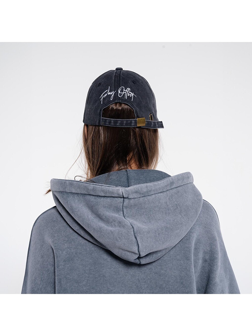 Antrasit %100 Pamuk Unisex Anrasit Slogan Nakışlı Eskitme Beyzbol Şapka -  Klipsli Ayarlanabilir-2