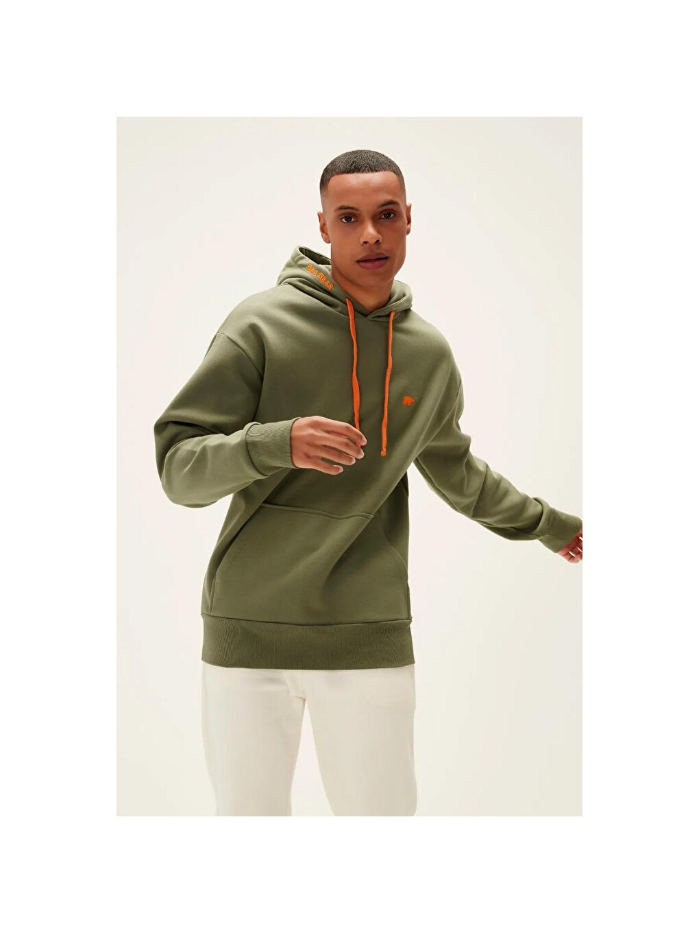 Blaze Erkek Haki Kapüşonlu Sweatshirt Hoodie-1