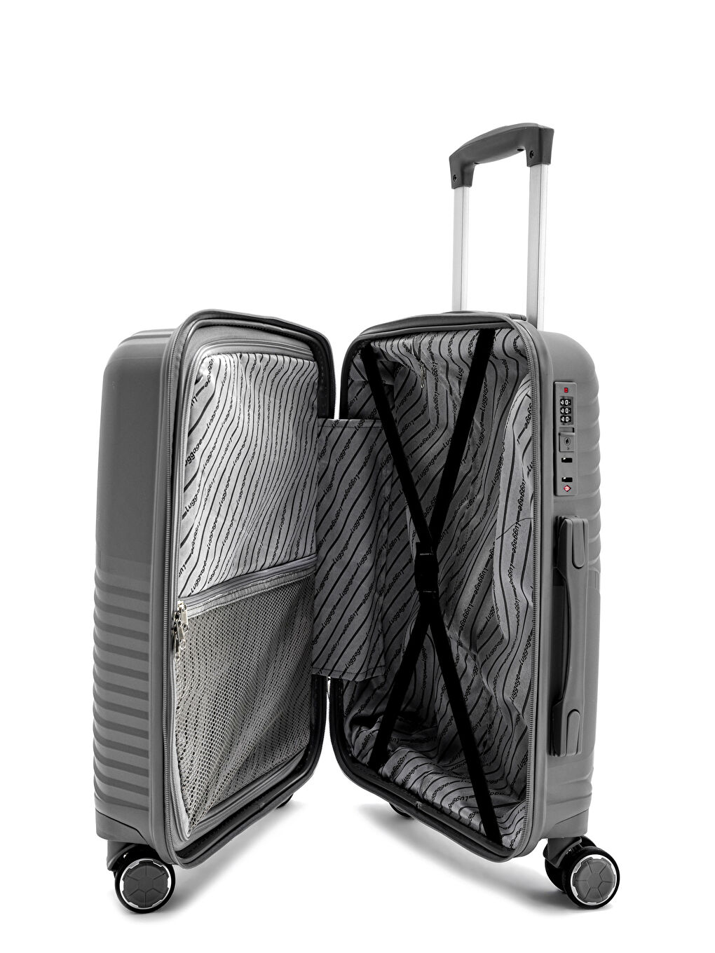 Antrasit İthal Pp Elegance Kabin Boy Valiz-5