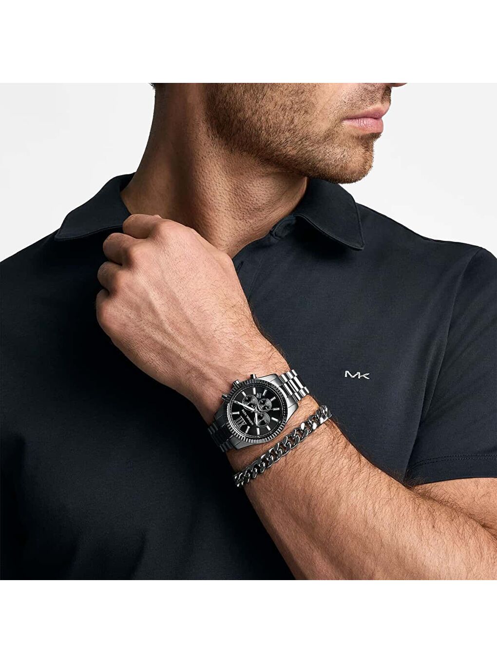 Gri MK9217SET Erkek Kol Saati ve Bileklik Seti-3