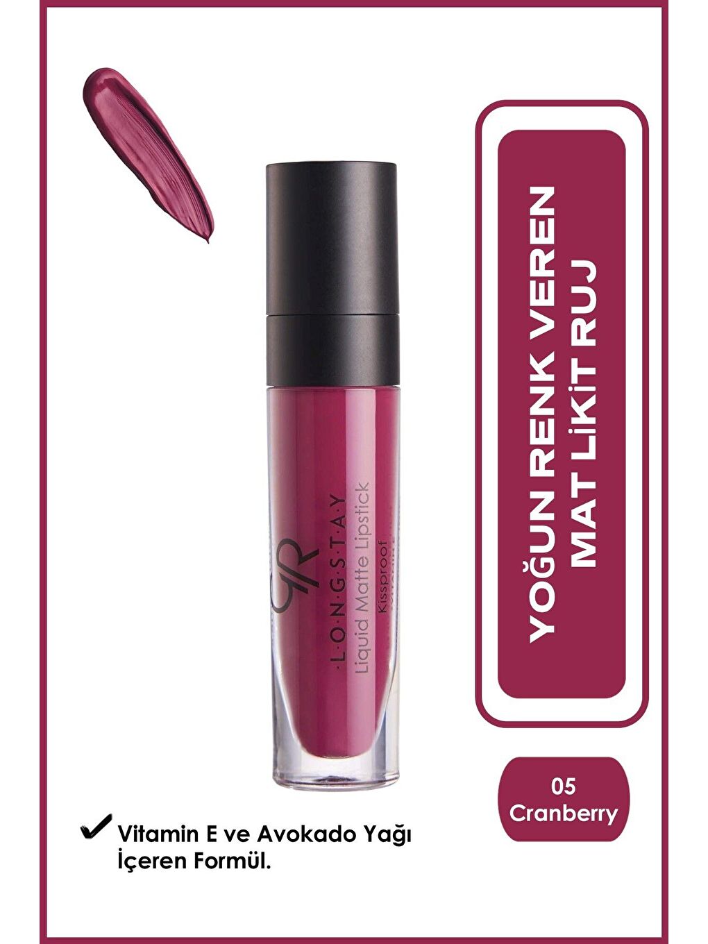 Longstay Liquid Matte Lipstick No: 05 Cranberry - Likit Mat Ruj