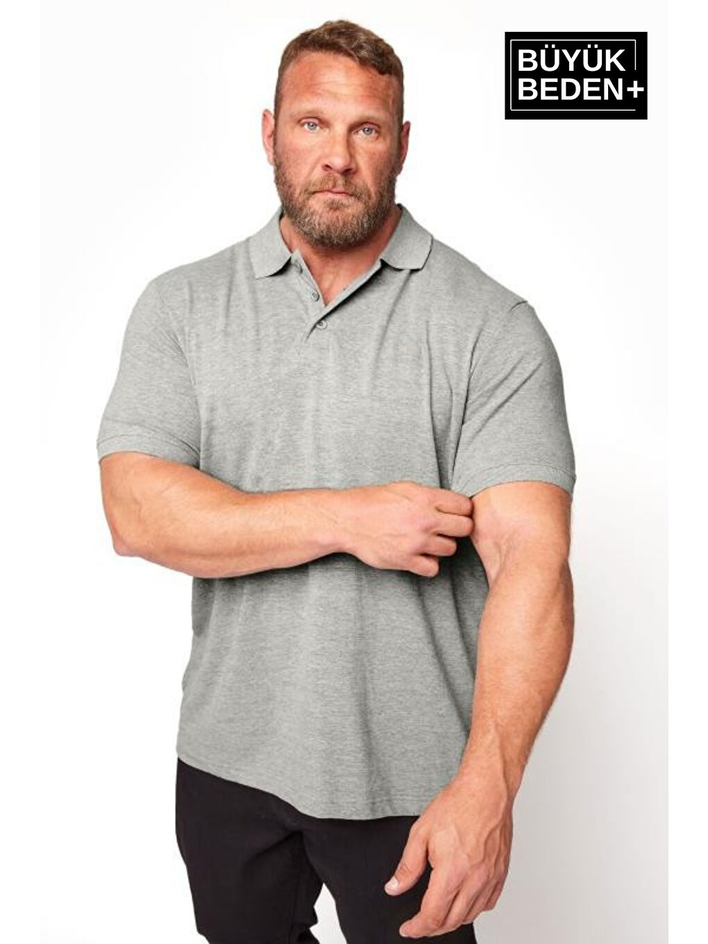 Gri Erkek Polo Yaka Tişört SPR25BPL25