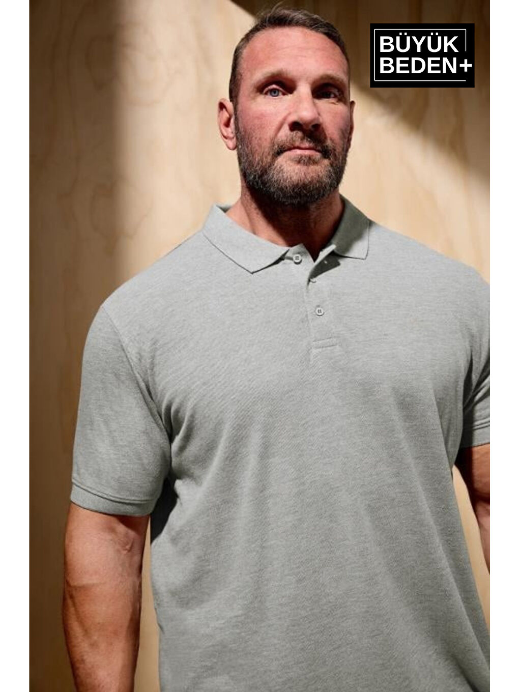 Gri Erkek Polo Yaka Tişört SPR25BPL25-1