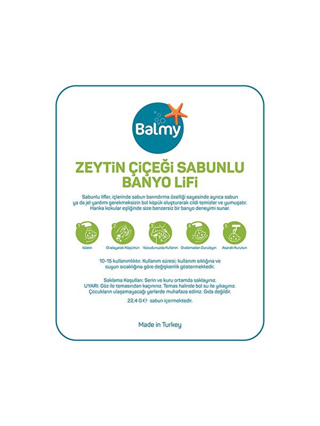 Zeytin Çiçeği Sabunlu Banyo Lifi-1