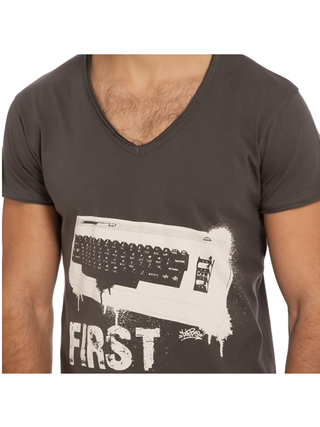 Gri %100 Pamuk Tişört First Station-3