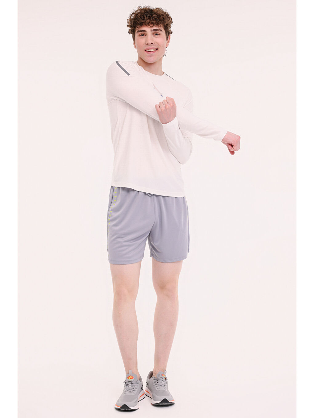 Bej M-NETHA UKOL TEE 5FX Ekru Erkek Uzun Kol Tişört-5