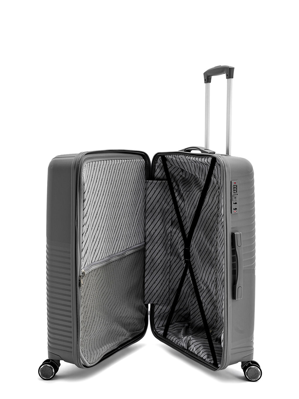 Antrasit İthal Pp Elegance Büyük Boy Valiz-5