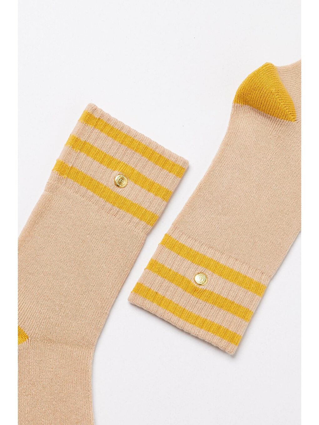 Erkek Zımbalı Havlu Soket Çorap Sarı-1