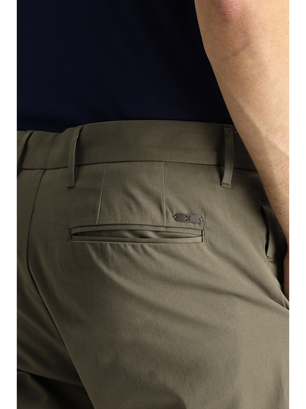 Kahverengi Slim Fit Dar Kesim Elastanlı Saten Kanvas /  Chino Pantolon-4
