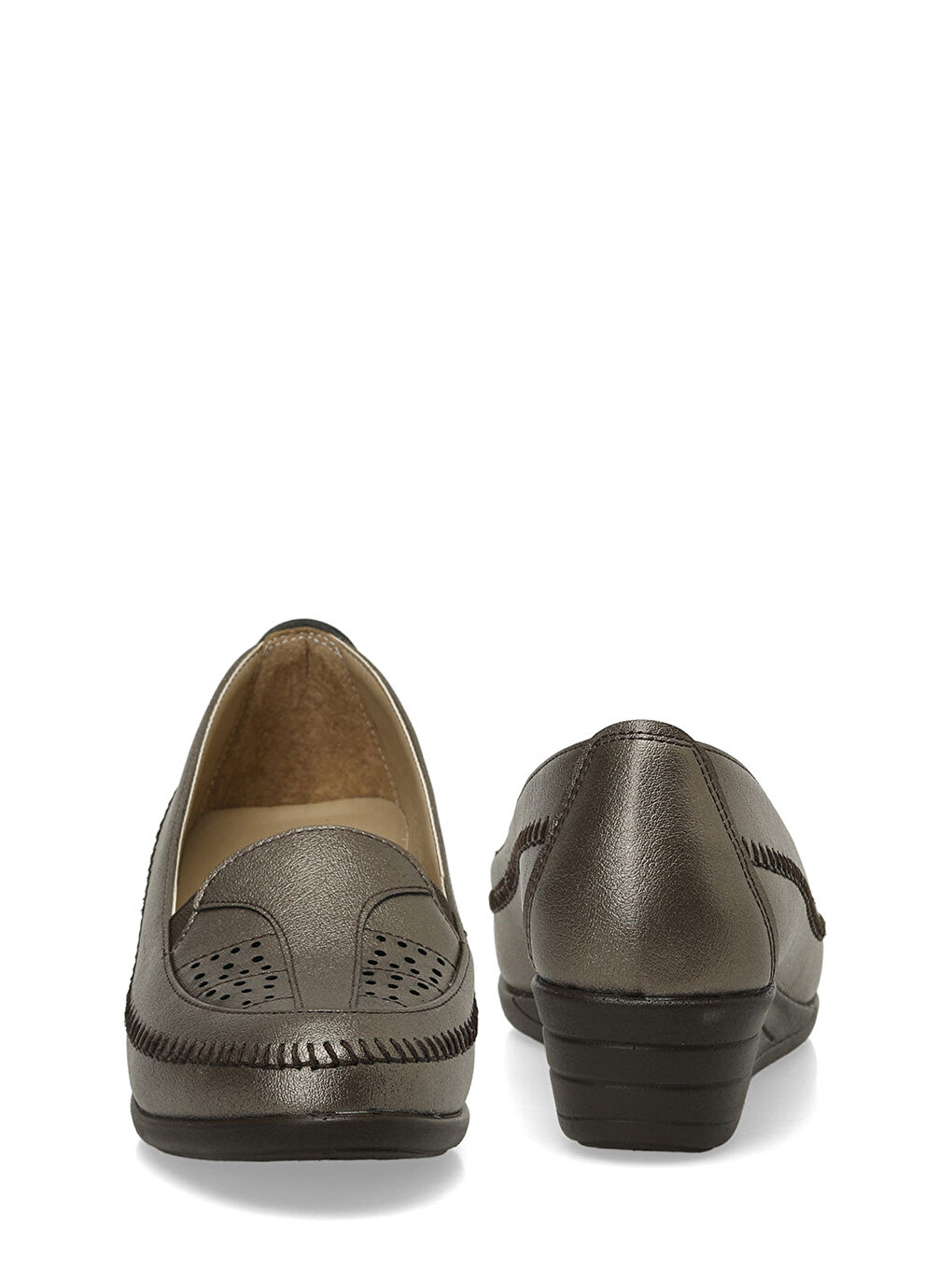 Sarı 164077.Z5FX Bronz Kadın Dolgu Topuk Ayakkabı-4