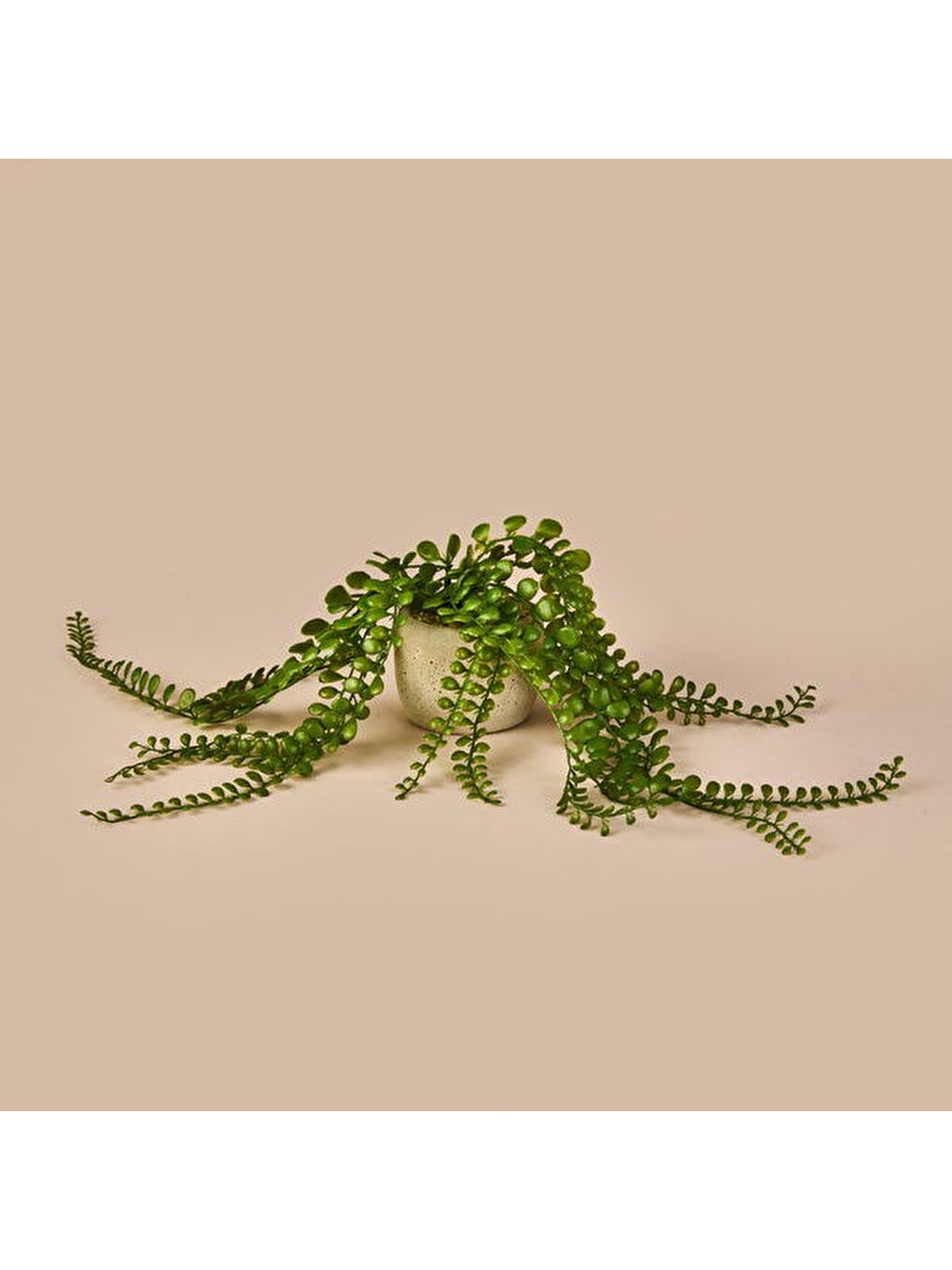 Sarkan Saksılı Yapay Çiçek - Gri / Yeşil - 13 cm