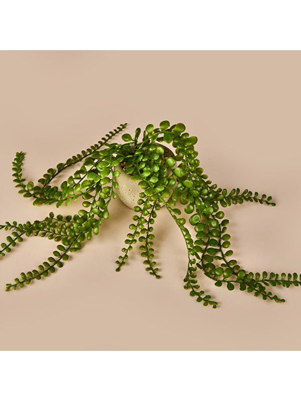 Sarkan Saksılı Yapay Çiçek - Gri / Yeşil - 13 cm-2