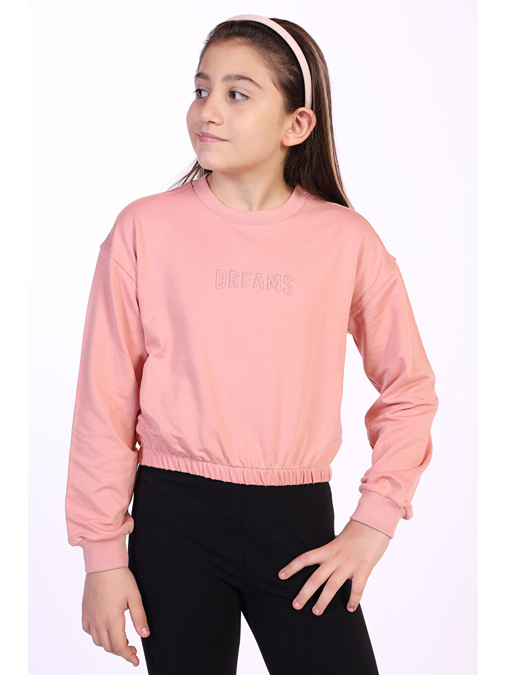 Toontoykids Pembe Kız Çocuk Dreams Nakışlı Sweatshirt