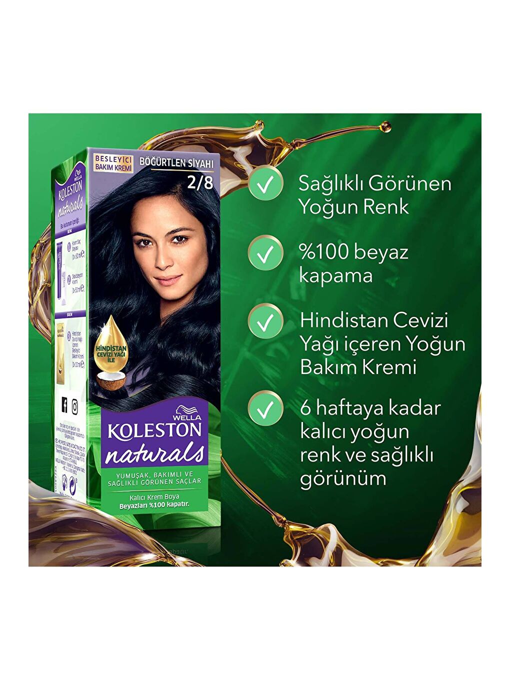 Wella Siyah Koleston Naturals Saç Boyası 2/8 Böğürtlen Siyahı - 6