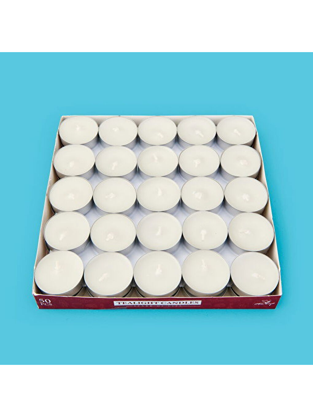 50'li Tealight Mum - Beyaz - 3,8 cm-1