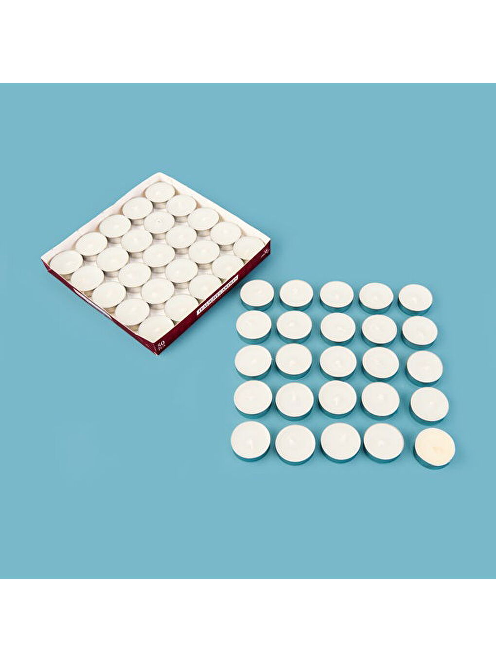 50'li Tealight Mum - Beyaz - 3,8 cm-4