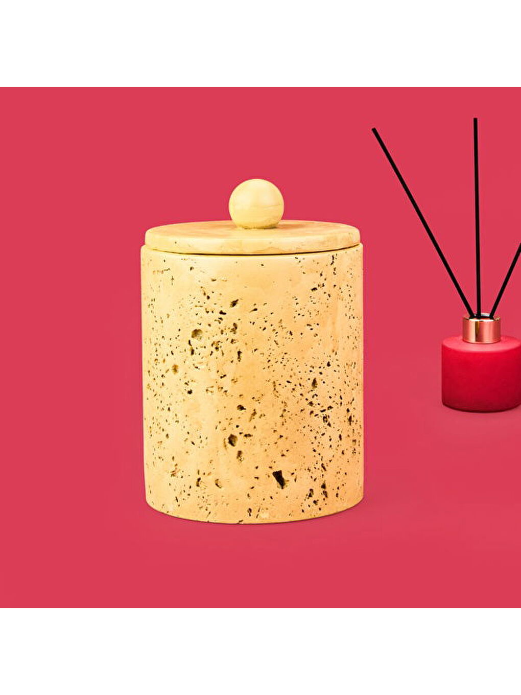 Bath Traverten Görünümlü Çöp Kovası - Bej - 2 lt-3