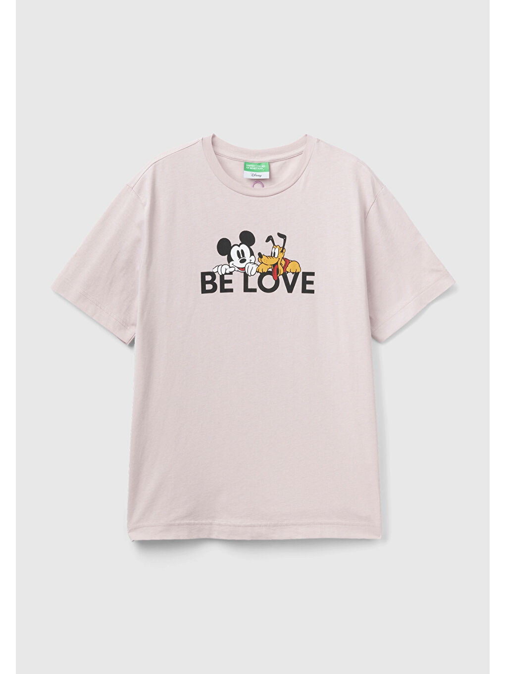 United Colors Of Benetton Koyu Pembe Unisex Gül Kurusu  100 Pamuk Disney Baskılı T Shirt - 1