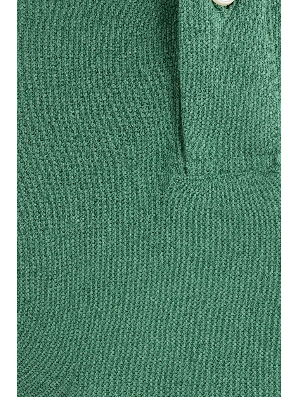 Erkek Slim Fit Dar Kesim Pamuklu Yumuşak Dokulu Serin Tutan Kumaş Düz Pike Yeşil Polo Yaka Tişört-5