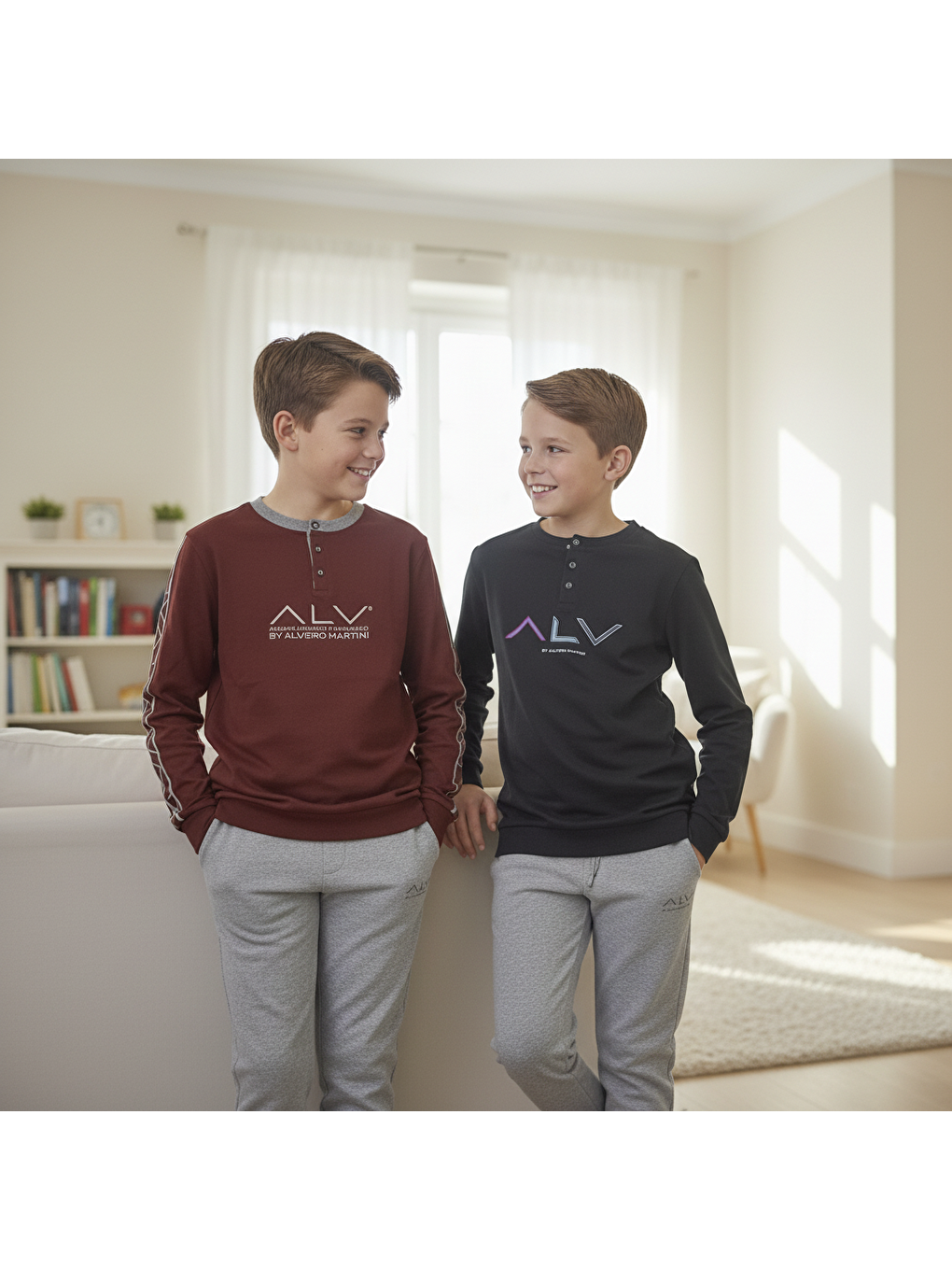 Karışık Genç Erkek Pamuklu 2 Adet 2'Li Pijama Takımı Al009 V2, Al003 V1 Bb2461