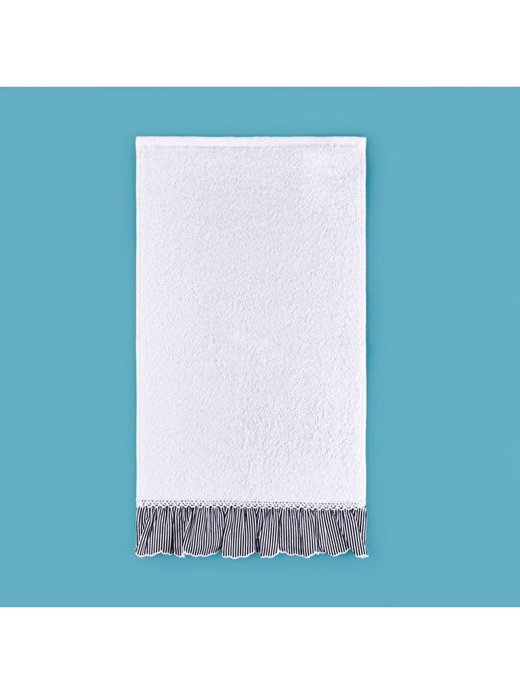 Soft French Cottage Twin Çizgi Desenli El Havlusu - Ekru - 30x50 cm-1