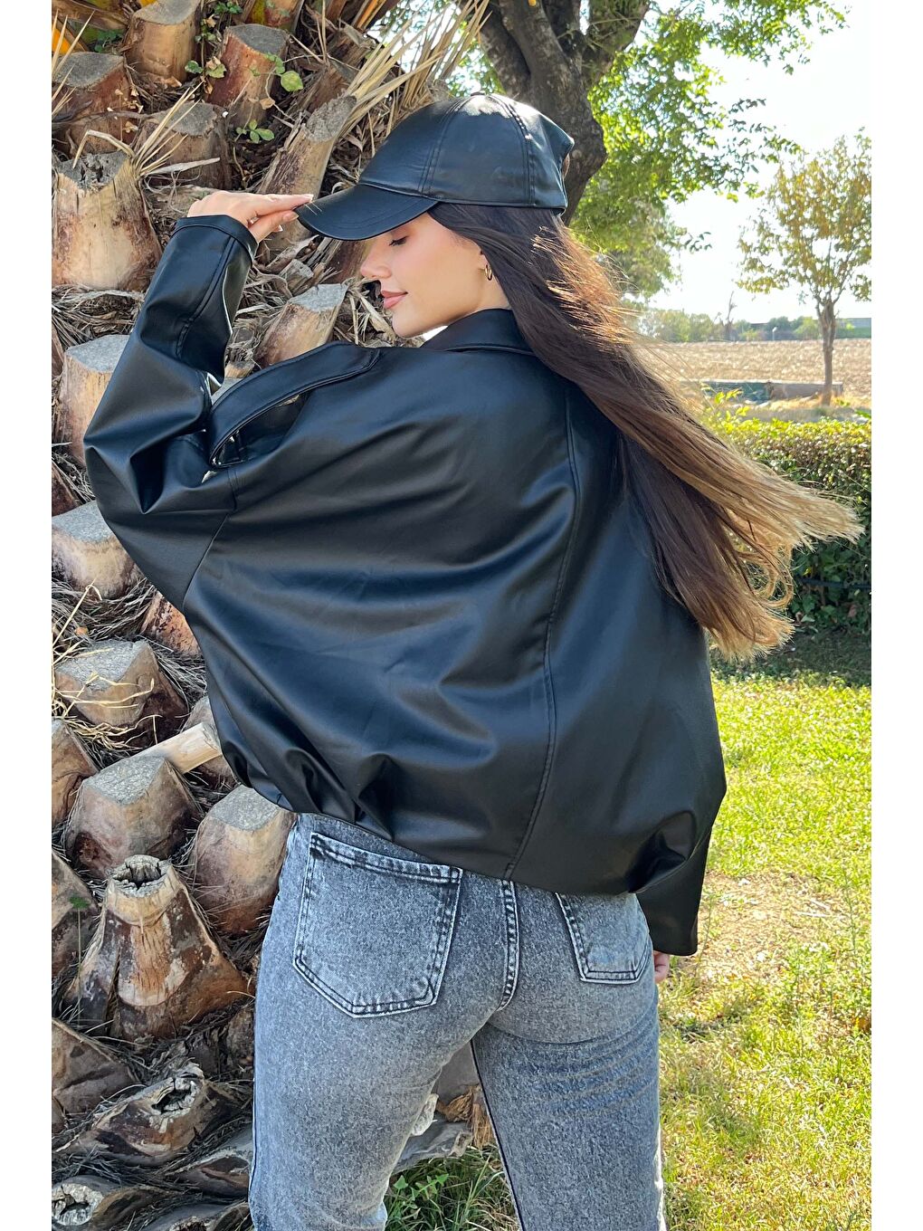 Cepli Salaş Deri Ceket Siyah - 27810-SIYAH-2