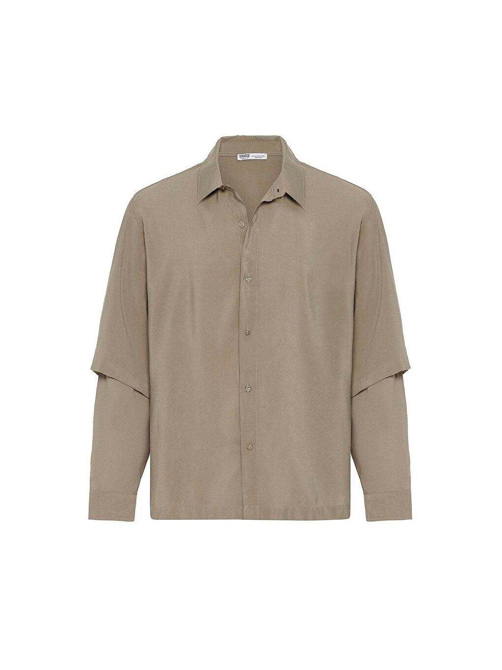 Çift Kol Detaylı Oversize Gömlek Haki-1