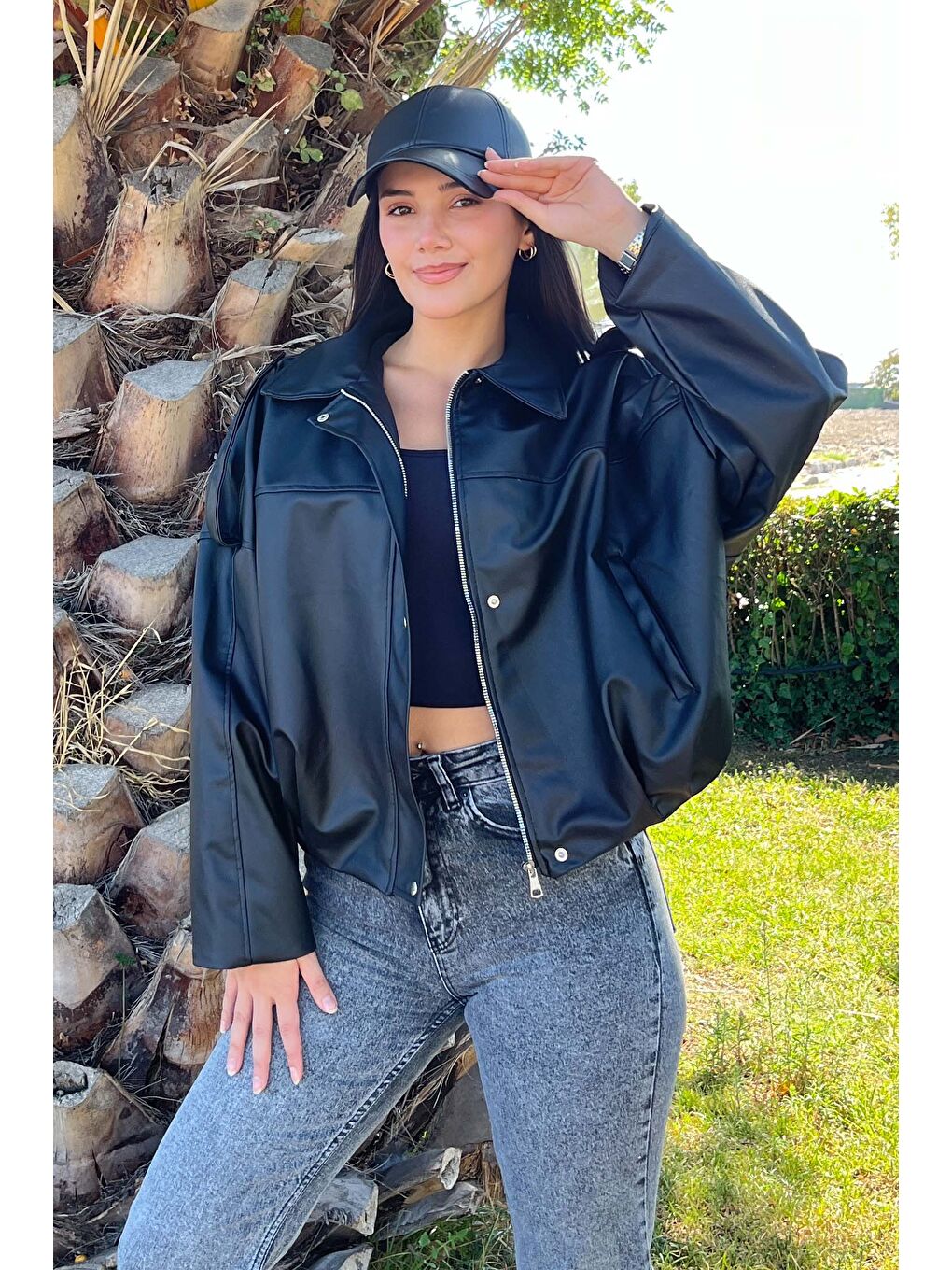 Cepli Salaş Deri Ceket Siyah - 27810-SIYAH-3