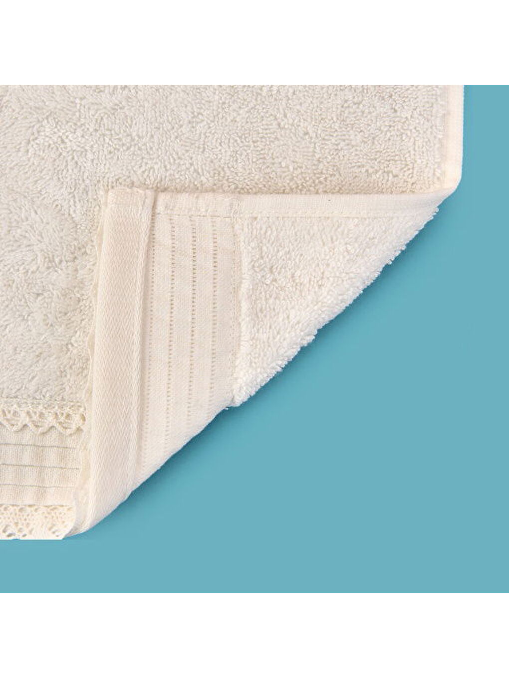 Soft French Cottage Kroşeli El Havlusu - Ekru - 30x50 cm-2