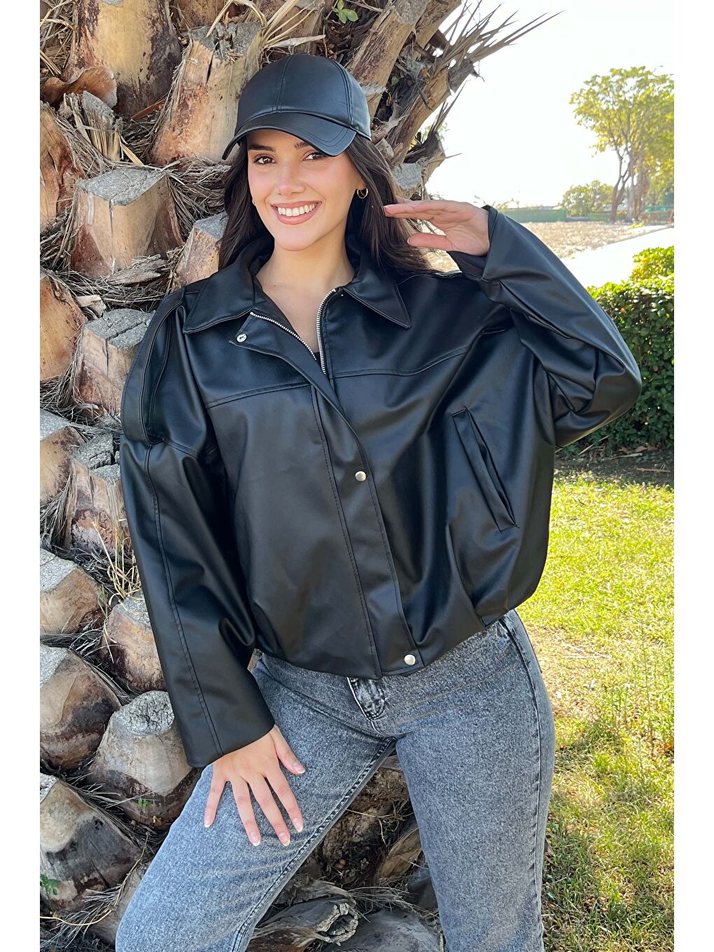 Cepli Salaş Deri Ceket Siyah - 27810-SIYAH-5