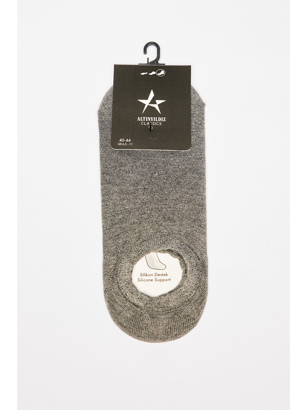 Erkek Antrasit Tekli Sneaker Spor Çorap-1