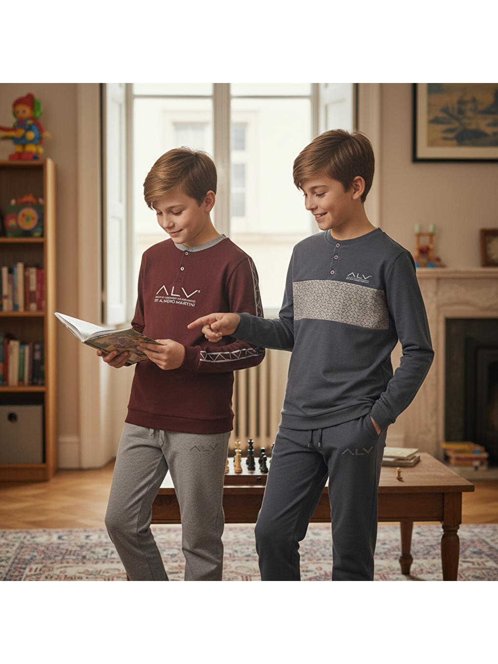 Karışık Genç Erkek Pamuklu 2 Adet 2'Li Pijama Takımı Al002 V2, Al003 V1 Bb2460-2