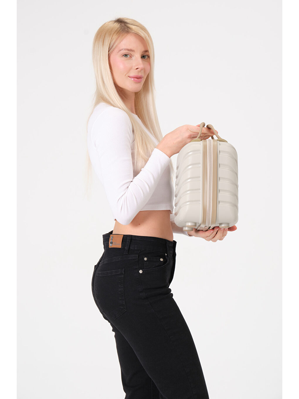 Krem-Gold PP Makyaj Çantası-3