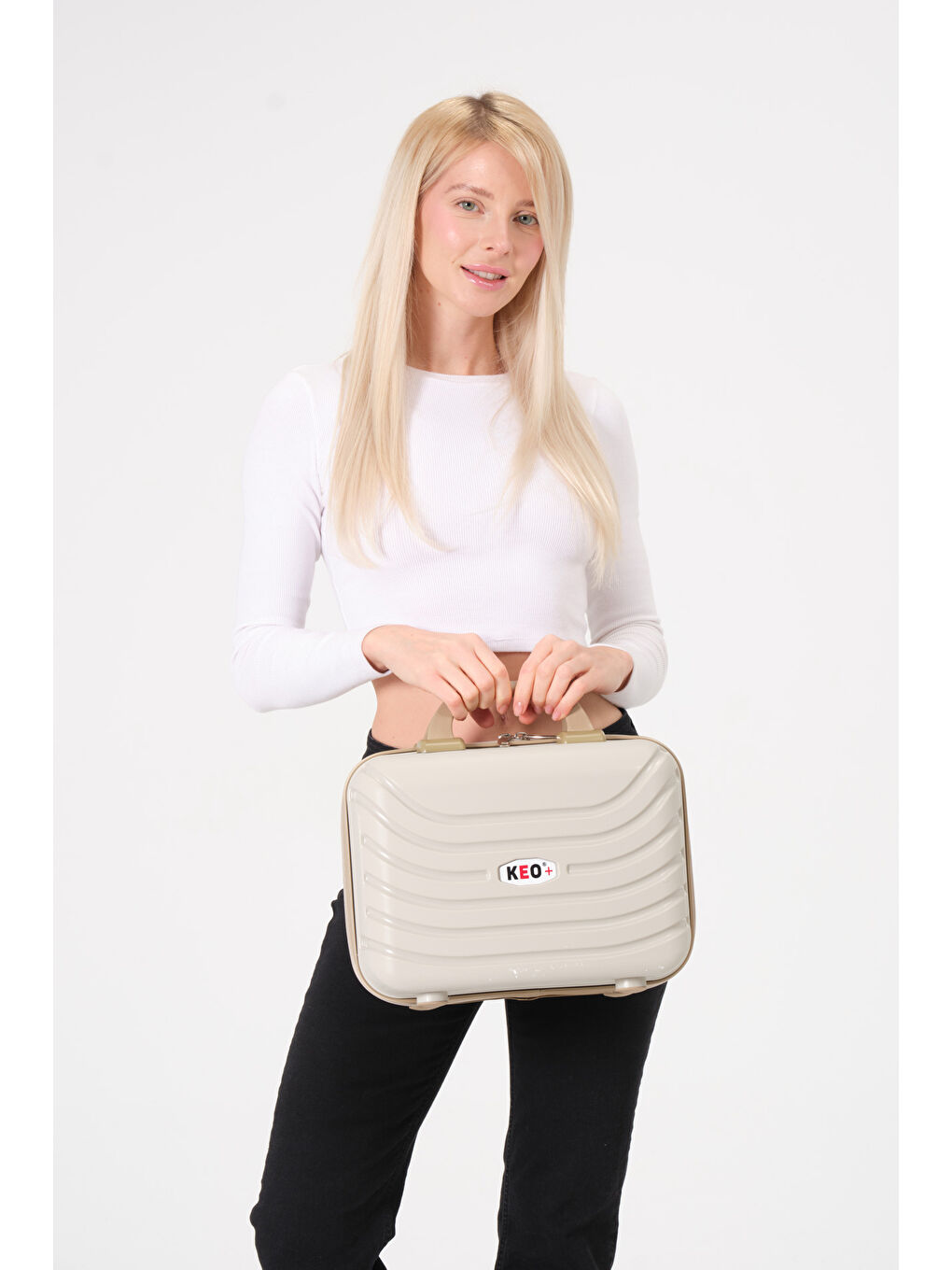 Krem-Gold PP Makyaj Çantası-4