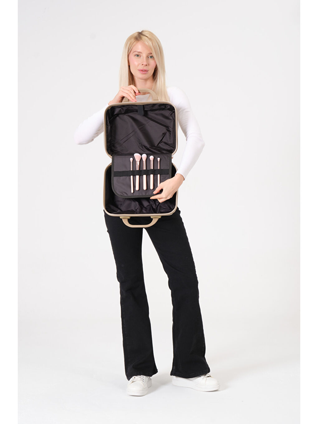 Krem-Gold PP Makyaj Çantası-6