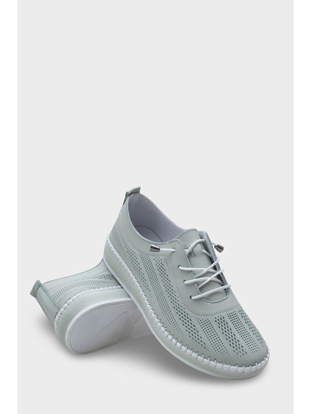 Turkuaz Torrie Hakiki Deri Soft Konfor Tabanlı Kadın Sneaker-1