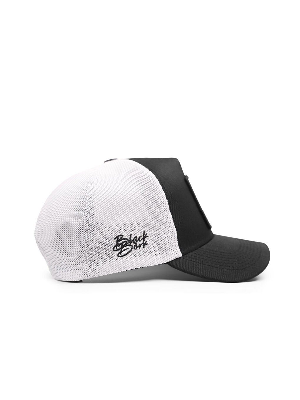 At Logolu Cordura Siyah-Beyaz Trucker Şapka-1
