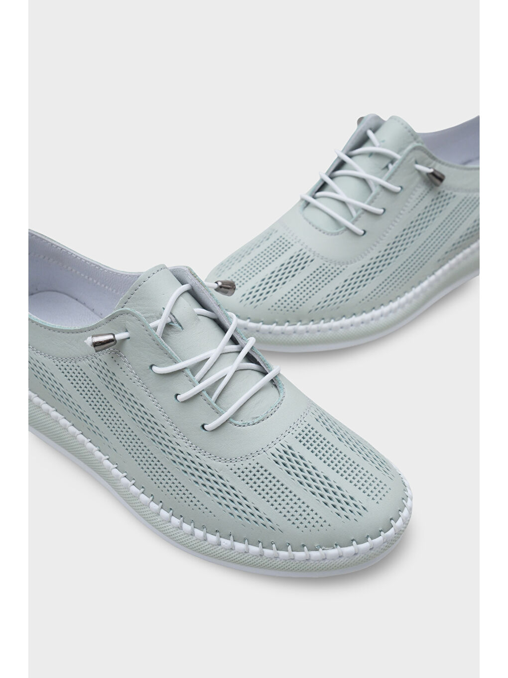 Turkuaz Torrie Hakiki Deri Soft Konfor Tabanlı Kadın Sneaker-4