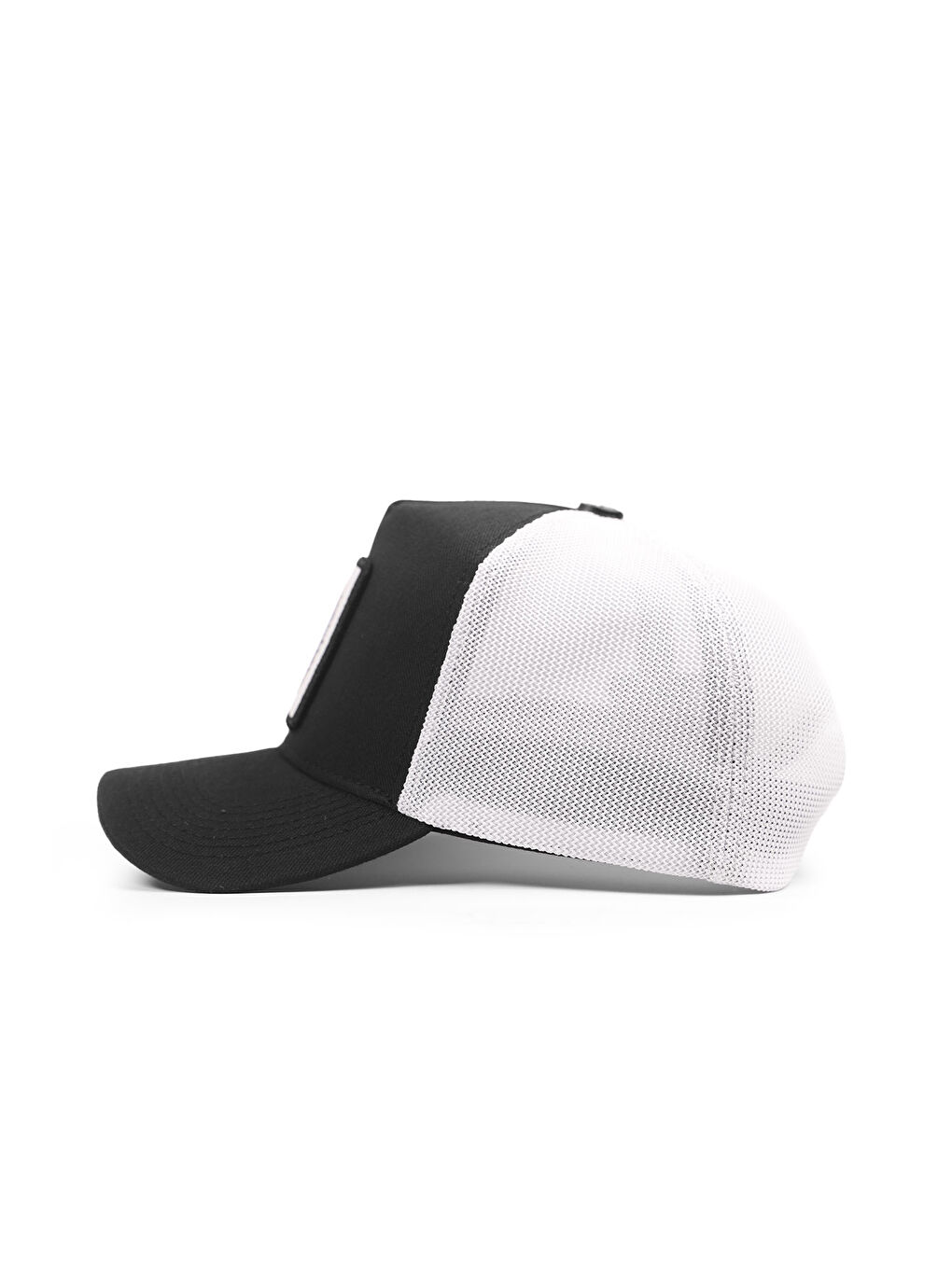 At Logolu Cordura Siyah-Beyaz Trucker Şapka-2
