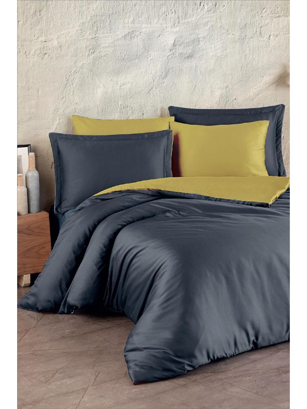 Sarı Pamuk Saten Tek Kişilik Nevresim Takımı