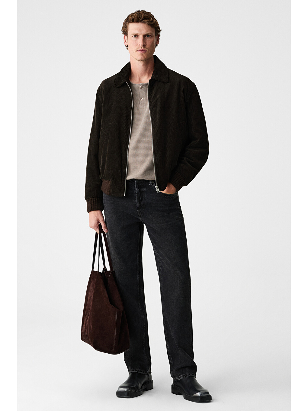 Bej Renew Erkek Organik Pamuklu Bisiklet Yaka Yarım Patlı Düğmeli Regular Vizon Sweatshirt-3