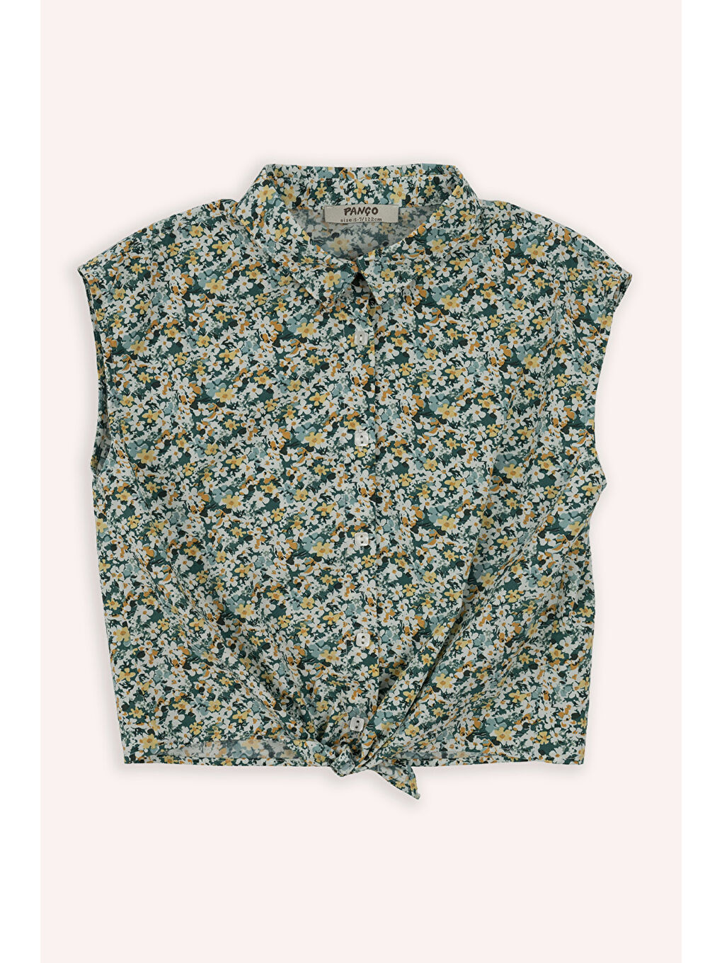 Kız Çocuk Desenli Gömlek Yeşil