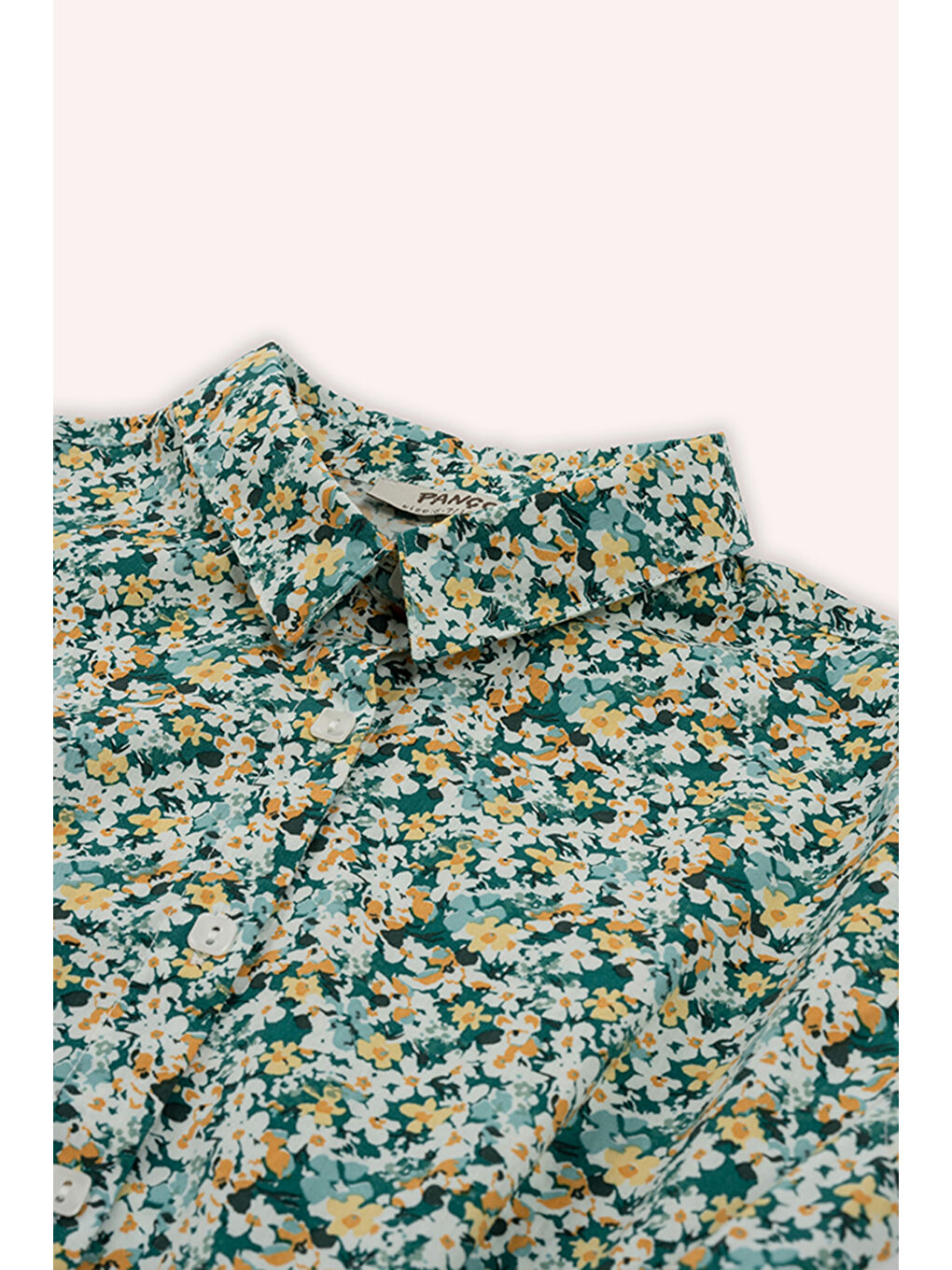 Kız Çocuk Desenli Gömlek Yeşil-1