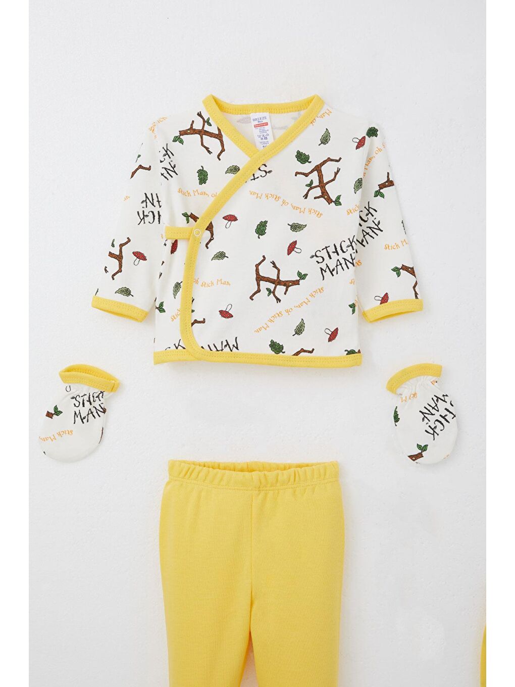 Erkek Bebek Hastane Çıkışı 5 Li Ağaç Adam Desenli Beyaz (0-3 Ay)-2