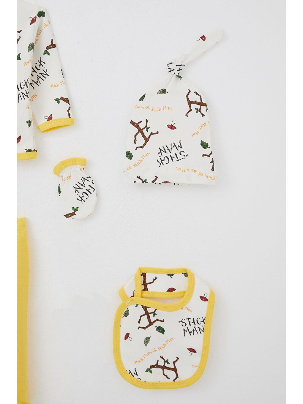 Erkek Bebek Hastane Çıkışı 5 Li Ağaç Adam Desenli Beyaz (0-3 Ay)-4