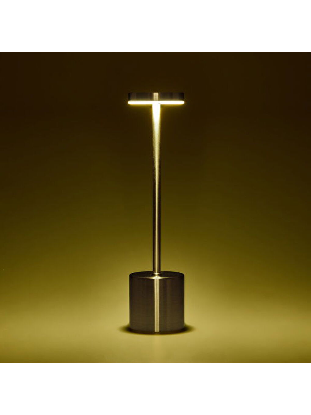 Gri Dekoratif Şarjlı Dokunmatik Masa Lambası - Silver - 31 cm-4