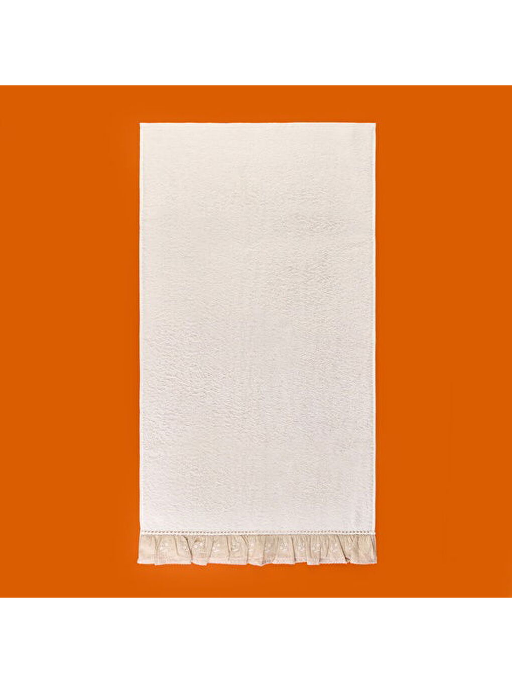 Soft French Cottage Twin Çiçek Desenli Yüz Havlusu - Ekru - 50x90 cm-2