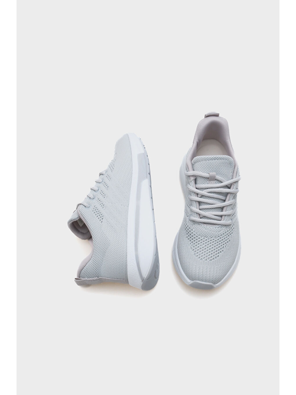Gri Aleta Bağcıklı Günlük Spor Kadın Sneaker-4